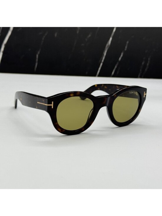 NEW TOM FORD LUCINDA TF1212 52N HAVANA/GREEN UNISEX ROUND SUNGLASSES FT1212 main image 8